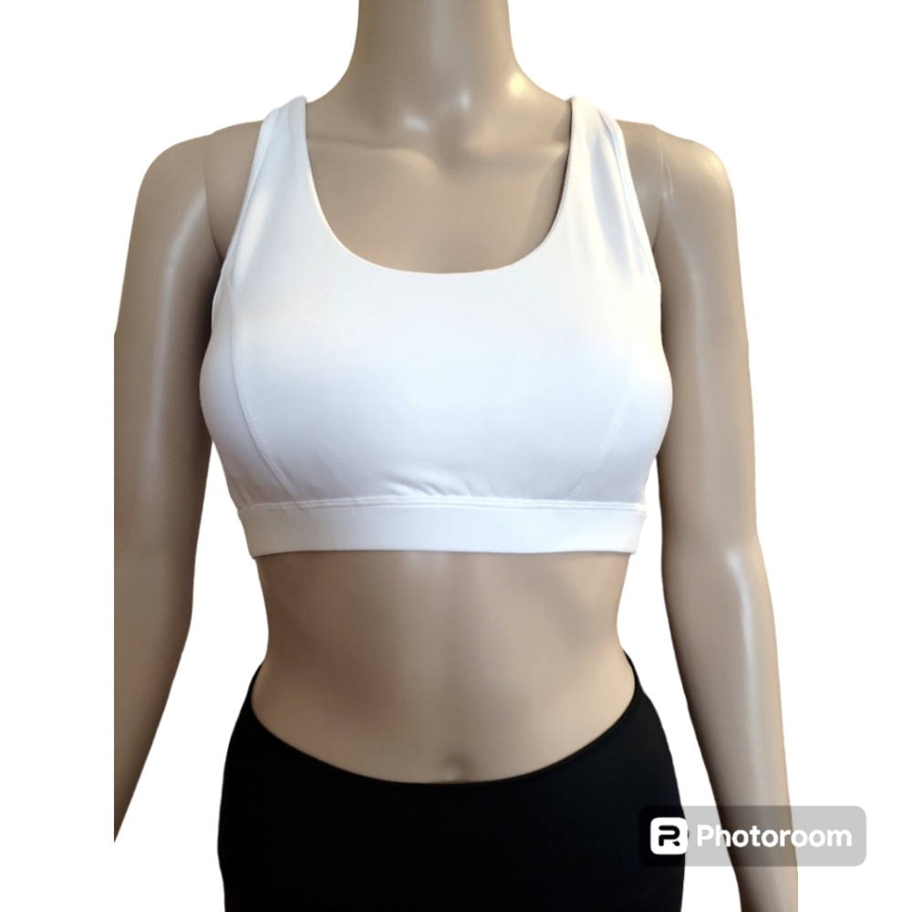 TEK GEAR Women's High Impact Sports Bra, M, White, NWOT